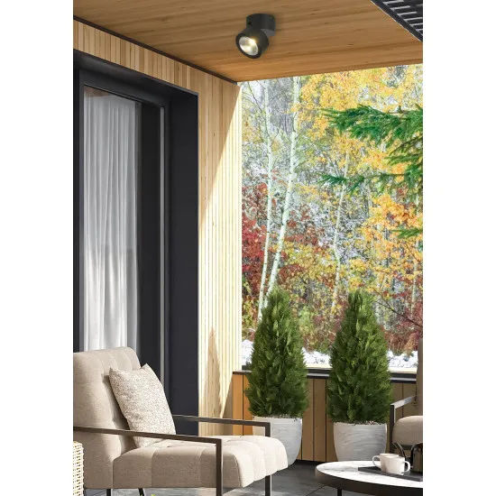 Searchlight Manhattan fekete mozgásérzékelős LED kültéri mennyezeti lámpa (SL-39330BK) LED 1 izzós IP54