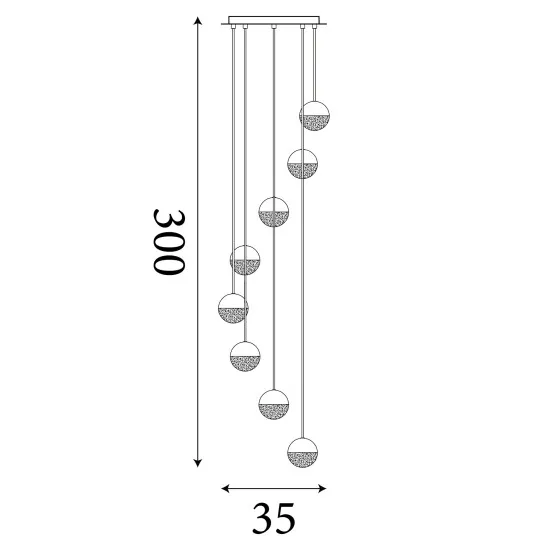 Searchlight MARBLES króm LED mennyezeti lámpa (SL-5848-8CC) LED 8 izzós