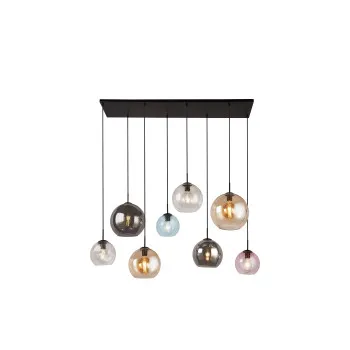 Searchlight Mardi Gras II fekete-színes függesztett lámpa (SL-94002-8BK) E27 8 izzós IP20