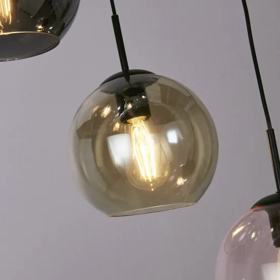 Searchlight Mardi Gras II fekete függesztett lámpa (SL-94005-5BK) E27 5 izzós IP20