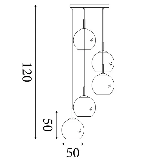 Searchlight Mardi Gras ezüst-színes függesztett lámpa (SL-8135-5SS) E27 5 izzós IP20