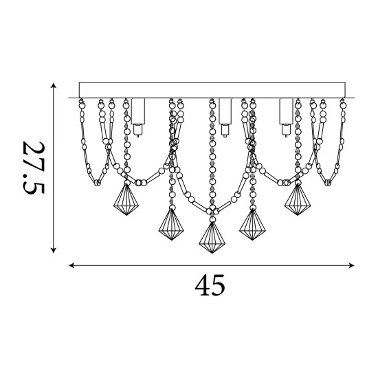 Searchlight Mela szürke-króm mennyezeti lámpa (SL-9986-6CC) G9 6 izzós IP20