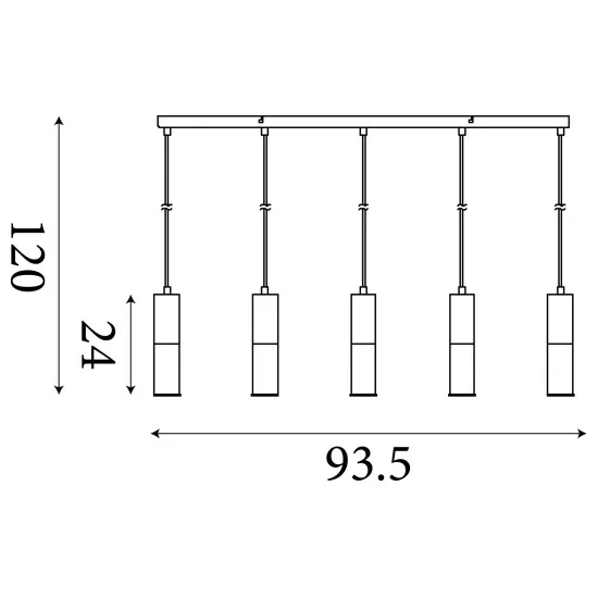Searchlight Merrygold fekete-borostyán függesztett lámpa (SL-82121-5BK) GU10 5 izzós IP20