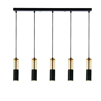 Searchlight Merrygold fekete-borostyán függesztett lámpa (SL-82121-5BK) GU10 5 izzós IP20