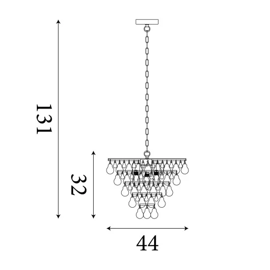 Searchlight Michelle króm-átlátszó függesztett lámpa (SL-9634-4CC) E27 4 izzós IP20