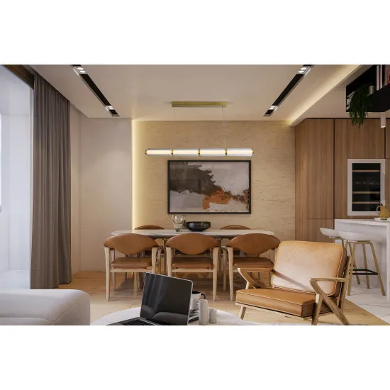 Searchlight Mod sárgaréz-átlátszó LED függesztett lámpa (SL-26254SB) LED 1 izzós IP20