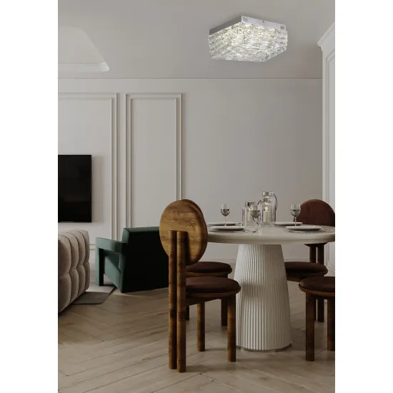 Searchlight Modena króm-átlátszó LED mennyezeti lámpa (SL-65810-420CC) LED 1 izzós IP20