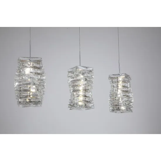 Searchlight Modena króm-átlátszó LED függesztett lámpa (SL-65811-3CC) LED 3 izzós IP20