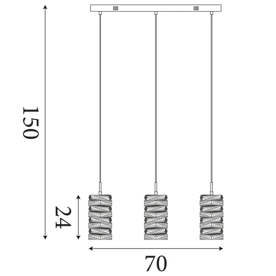 Searchlight Modena króm-átlátszó LED függesztett lámpa (SL-65811-3CC) LED 3 izzós IP20