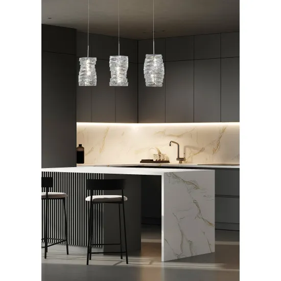 Searchlight Modena króm-átlátszó LED függesztett lámpa (SL-65811-3CC) LED 3 izzós IP20