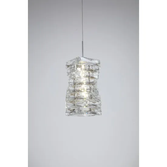 Searchlight Modena króm-átlátszó LED függesztett lámpa (SL-65811CC) LED 1 izzós IP20