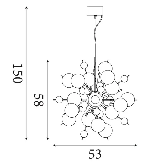 Searchlight Molecule króm kristály függesztett lámpa (SL-8312-12CC) G4 12 izzós IP20