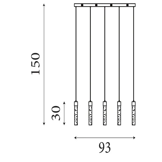 Searchlight Moonbeam fekete LED függesztett lámpa (SL-10879-10BK) LED 10 izzós IP20