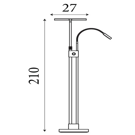 Searchlight Mother & Child fekete-sárgaréz olvasólámpás LED állólámpa (SL-1024MBSB) LED 3 izzós IP20