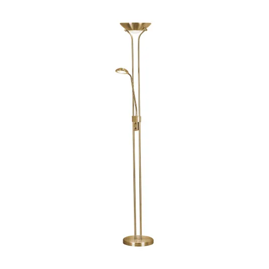 Searchlight Mother & Child szatén sárgaréz olvasólámpás LED állólámpa (SL-5430SB) LED 2 izzós IP20