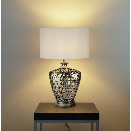 Searchlight Network L króm-fehér asztali lámpa (SL-4852CC) E27 1 izzós IP20