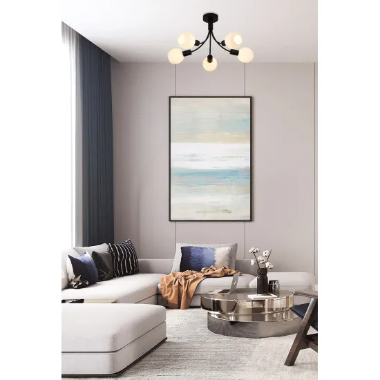 Searchlight Nova fekete-fehér mennyezeti lámpa (SL-54715-5BK) E14 5 izzós IP20