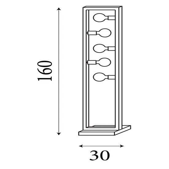 Searchlight Oblong barna állólámpa (SL-24101-5RU) E27 5 izzós IP20