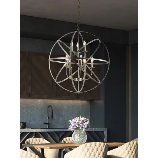 Searchlight Orbit sárgaréz függesztett lámpa (SL-2478-8AB) E14 8 izzós IP20