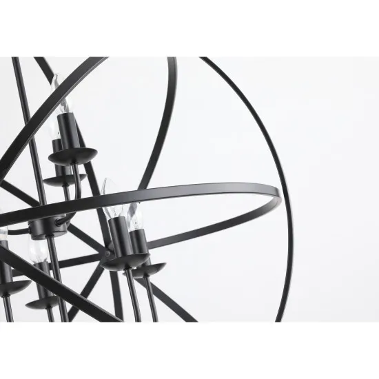 Searchlight Orbit fekete függesztett lámpa (SL-2478-8BK) E14 8 izzós IP20