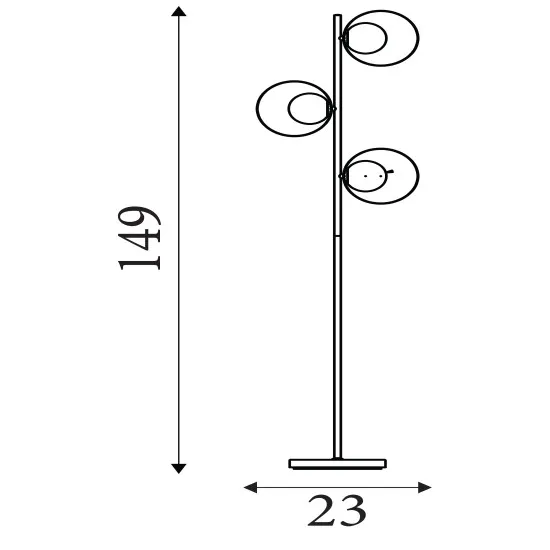 Searchlight Orbital fekete-arany állólámpa (SL-8143BGO) G9 3 izzós IP20