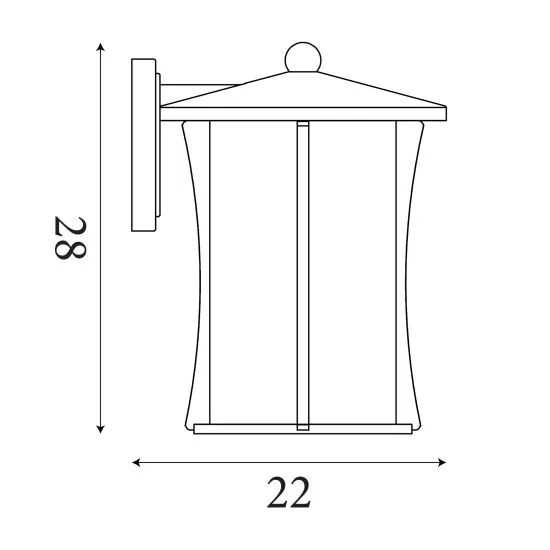 Searchlight Pagoda fekete kültéri falikar (SL-8477BK) E27 1 izzós IP44