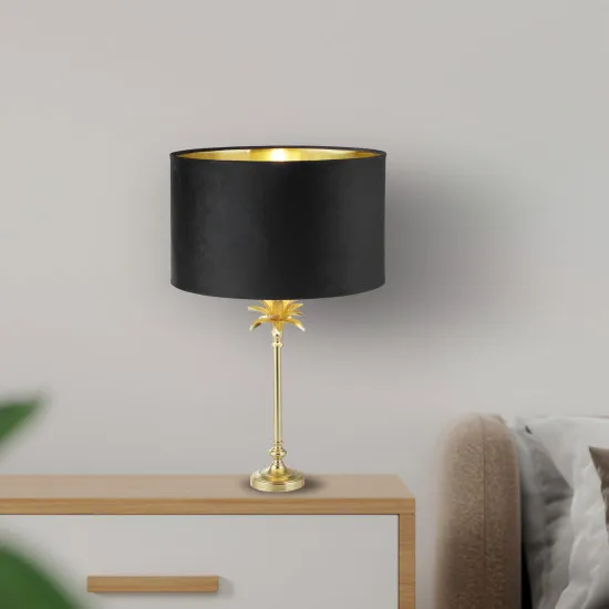 Searchlight Palm sárgaréz asztali lámpa (SL-81212BK) E27 1 izzós IP20