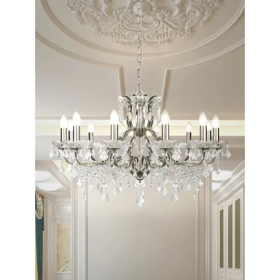 Searchlight Paris ezüst-átlátszó csillár (SL-87312-12SS) E14 12 izzós IP20