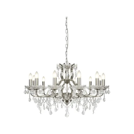 Searchlight Paris ezüst-átlátszó csillár (SL-87312-12SS) E14 12 izzós IP20