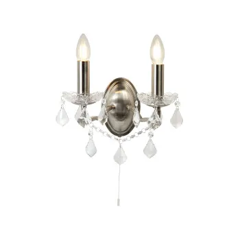 Searchlight Paris ezüst-átlátszó falikar (SL-8732-2SS) E14 2 izzós IP20