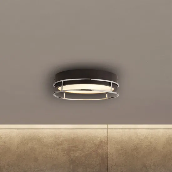 Searchlight Pheonix fekete-króm fürdőszobai mennyezeti lámpa (SL-62012-2CC) E14 2 izzós IP44