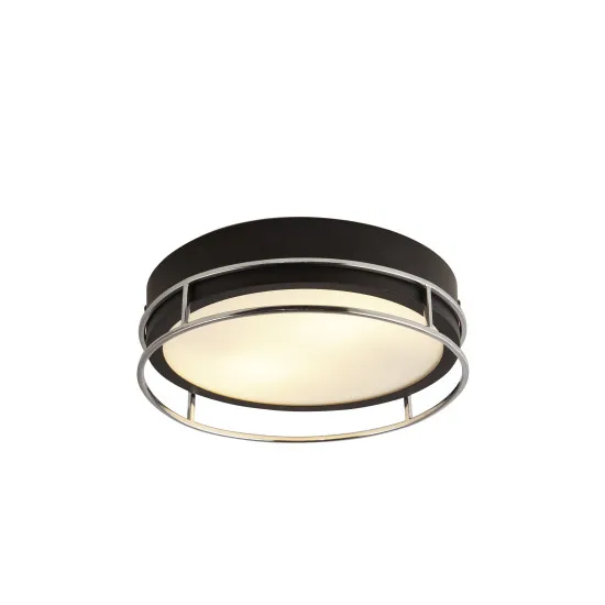 Searchlight Pheonix fekete-króm fürdőszobai mennyezeti lámpa (SL-62012-2CC) E14 2 izzós IP44