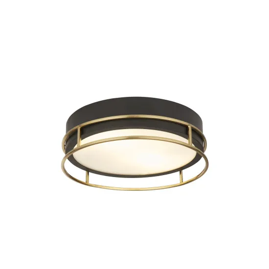 Searchlight Pheonix fekete-sárgaréz fürdőszobai mennyezeti lámpa (SL-62012-2PB) E14 2 izzós IP44