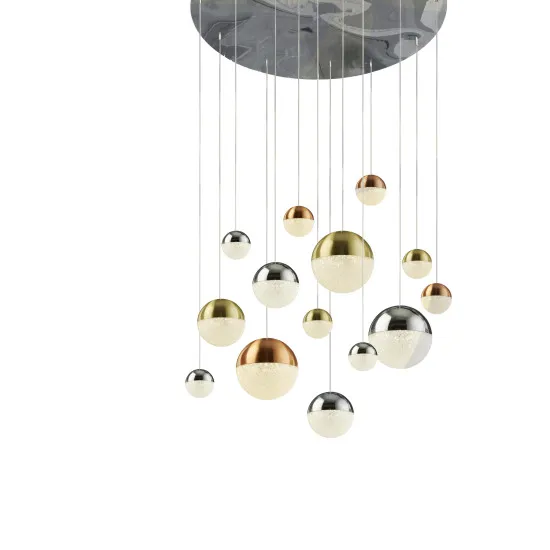 Searchlight Planets króm-többszínű LED függesztett lámpa (SL-4514-14) LED 14 izzós IP20