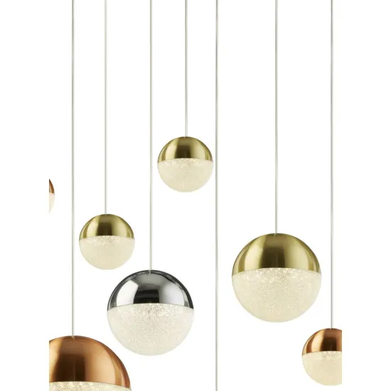 Searchlight Planets króm-többszínű LED függesztett lámpa (SL-4519-9) LED 9 izzós IP20