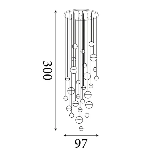 Searchlight Planets króm-többszínű LED függesztett lámpa (SL-4527-27) LED 21 izzós IP20