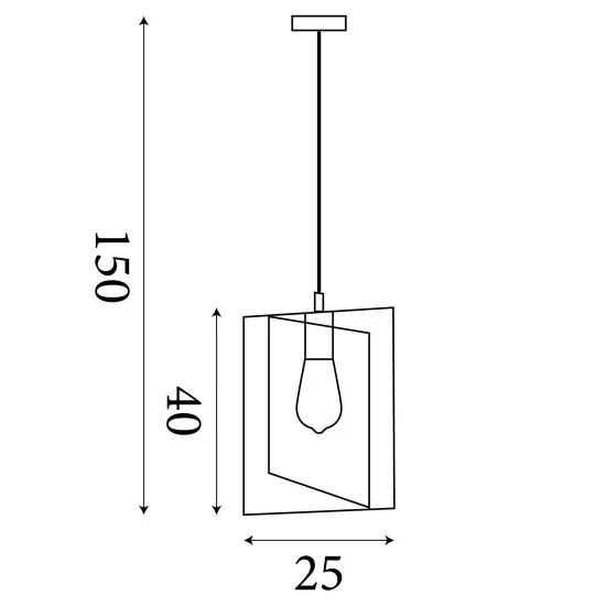 Searchlight Plaza fekete függesztett lámpa (SL-23203BK) E27 1 izzós IP20
