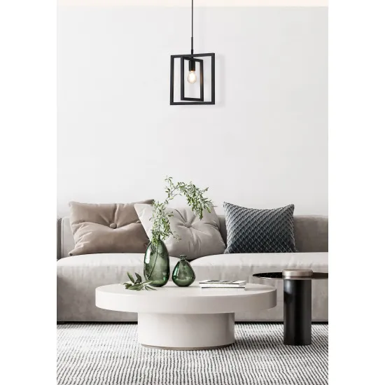 Searchlight Plaza fekete függesztett lámpa (SL-23203BK) E27 1 izzós IP20