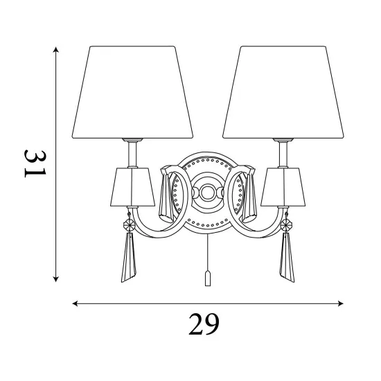 Searchlight Portico króm falikar (SL-6882-2CC) G9 2 izzós IP20