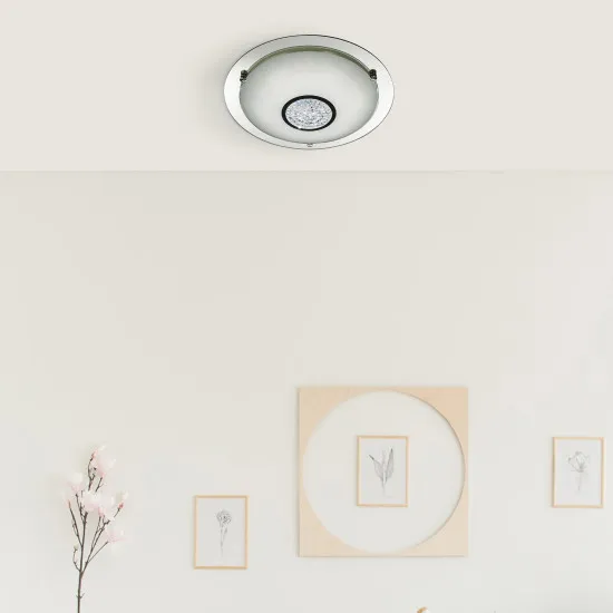 Searchlight Portland króm-átlátszó fürdőszobai LED mennyezeti lámpa (SL-3883-41) LED 1 izzós IP44