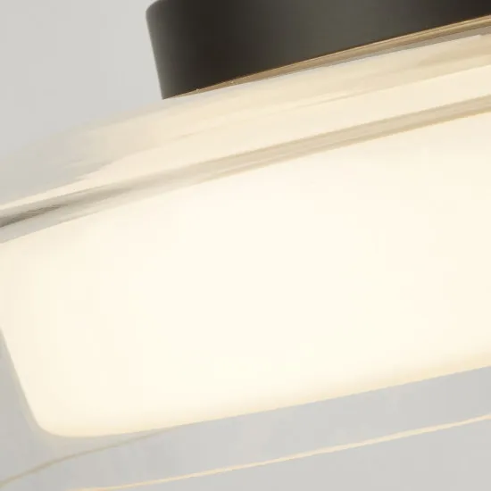 Searchlight Puck fekete-átlátszó fürdőszobai LED mennyezeti lámpa (SL-60961BK) LED 1 izzós IP44