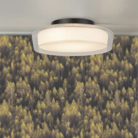 Searchlight Puck fekete-átlátszó fürdőszobai LED mennyezeti lámpa (SL-60961BK) LED 1 izzós IP44