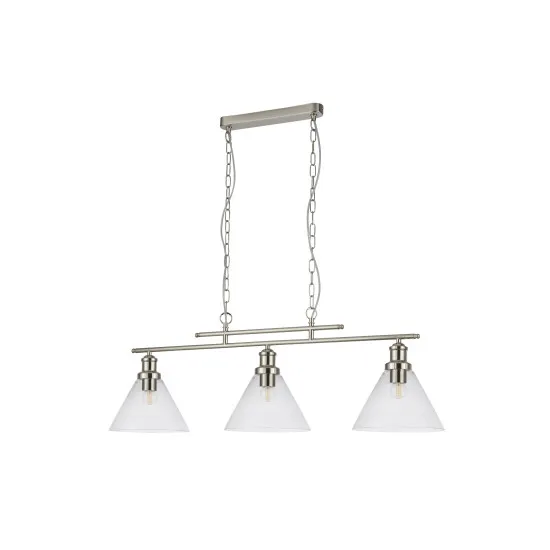 Searchlight Pyramid króm-átlátszó konyhai függesztett lámpa (SL-1277-3SS) E27 3 izzós IP20