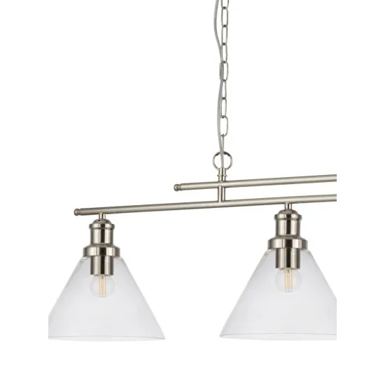 Searchlight Pyramid króm-átlátszó konyhai függesztett lámpa (SL-1277-3SS) E27 3 izzós IP20