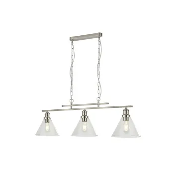 Searchlight Pyramid króm-átlátszó függesztett lámpa (SL-1277-3SS) E27 3 izzós IP20