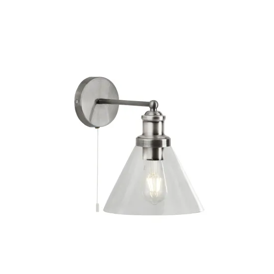 Searchlight Pyramid ezüst-átlátszó falikar (SL-1277SS) E27 1 izzós IP20