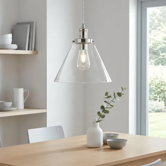 Searchlight Pyramid króm-átlátszó függesztett lámpa (SL-3228CC) E27 1 izzós IP20