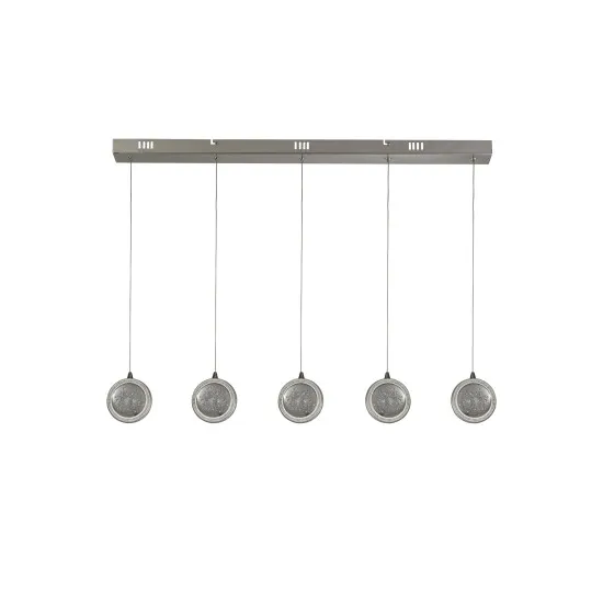 Searchlight Quartz króm-átlátszó LED függesztett lámpa (SL-28702-5CC) LED 5 izzós IP20