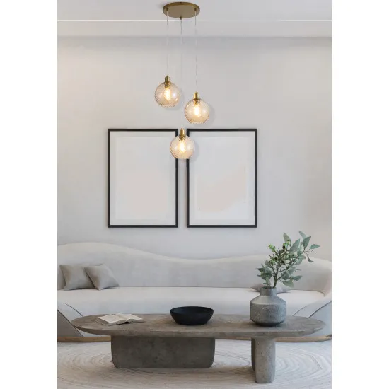 Searchlight Radiance arany-pezsgő függesztett lámpa (SL-44520-3CP) E27 3 izzós IP20