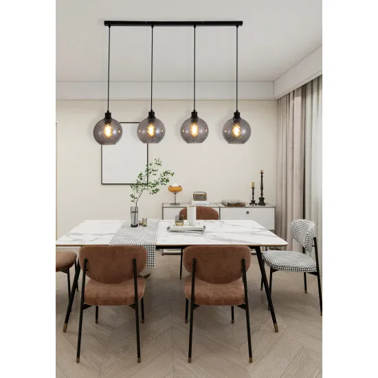 Searchlight Radiance fekete-füstszínű függesztett lámpa (SL-44520-4SM) E27 4 izzós IP20